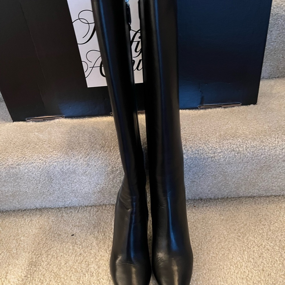 New Prada black leather point toe boots, 36.5 - Picture 2 of 11